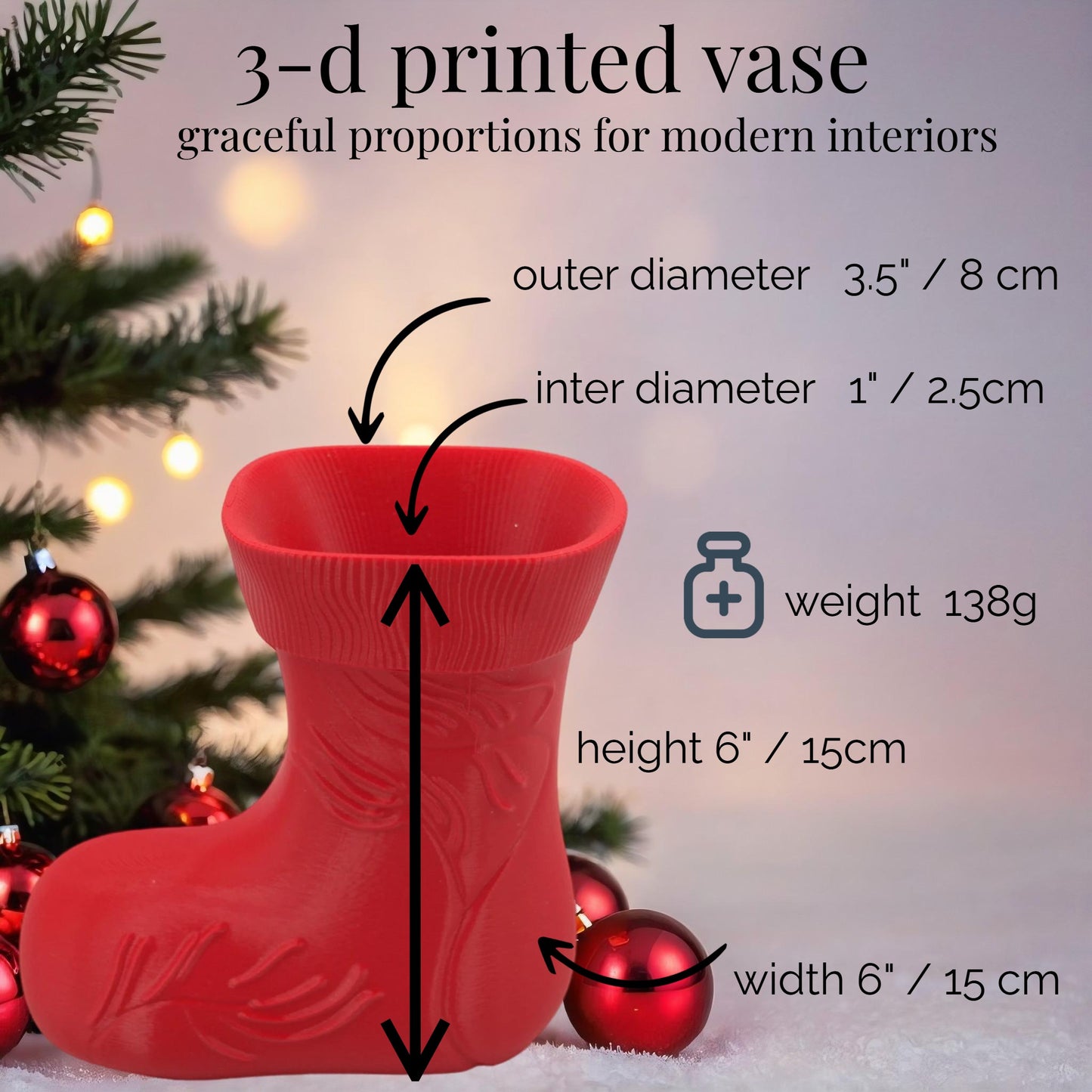 Festive Boot Vase & Candy Holder – Holiday Decor & Gift Idea