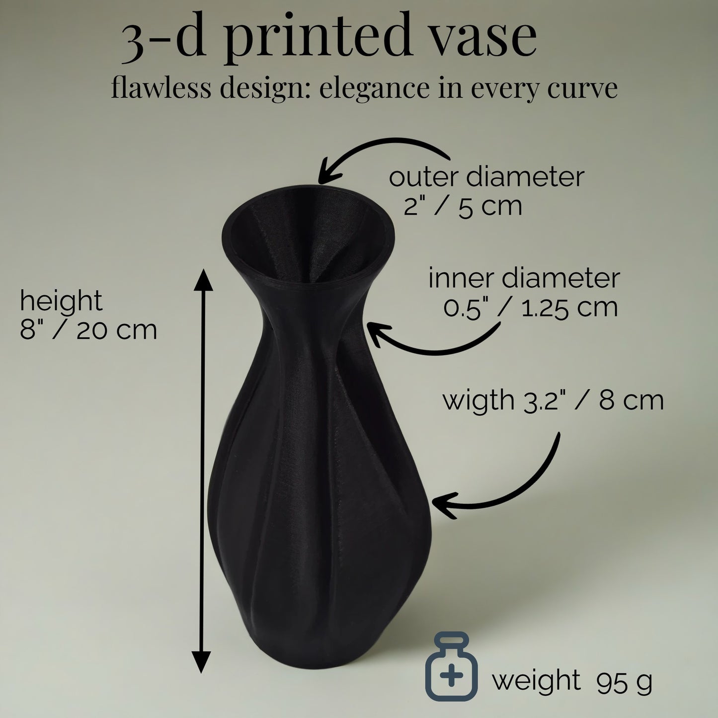 Black Elegance Vase – Minimalist & Modern Decorative Piece