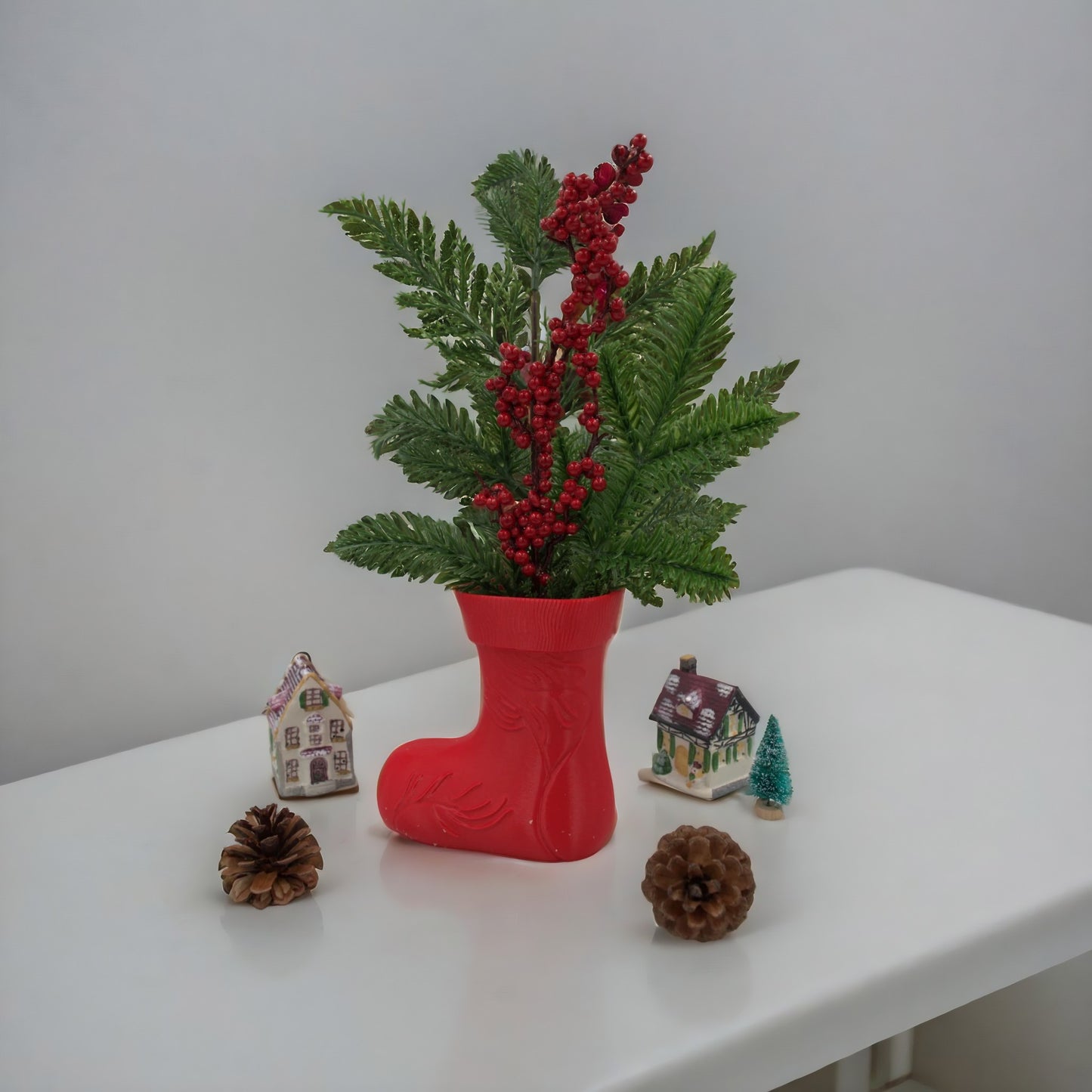 Festive Boot Vase & Candy Holder – Holiday Decor & Gift Idea