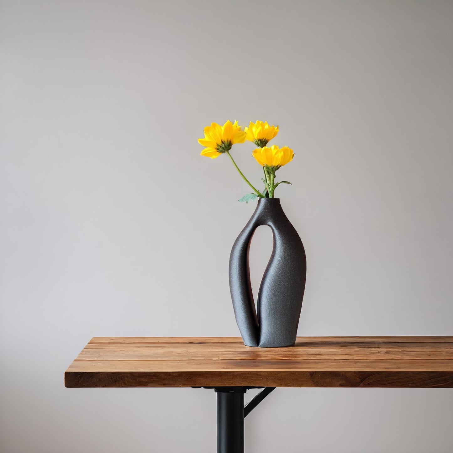 Abstract Black Vase – Modern Minimalist Home Accent