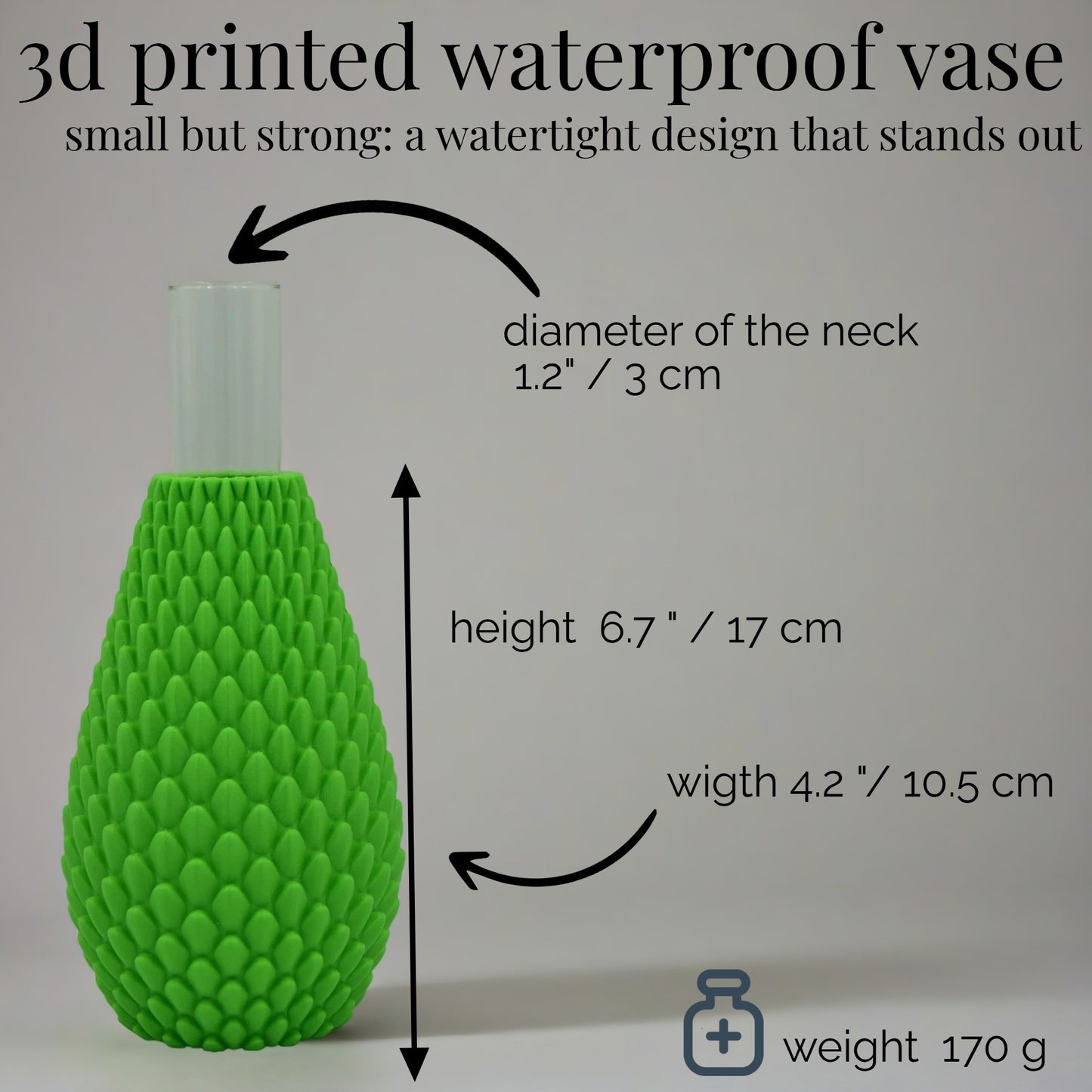 Waterproof & Versatile 3D-Printed Vase – Nature-Inspired Design