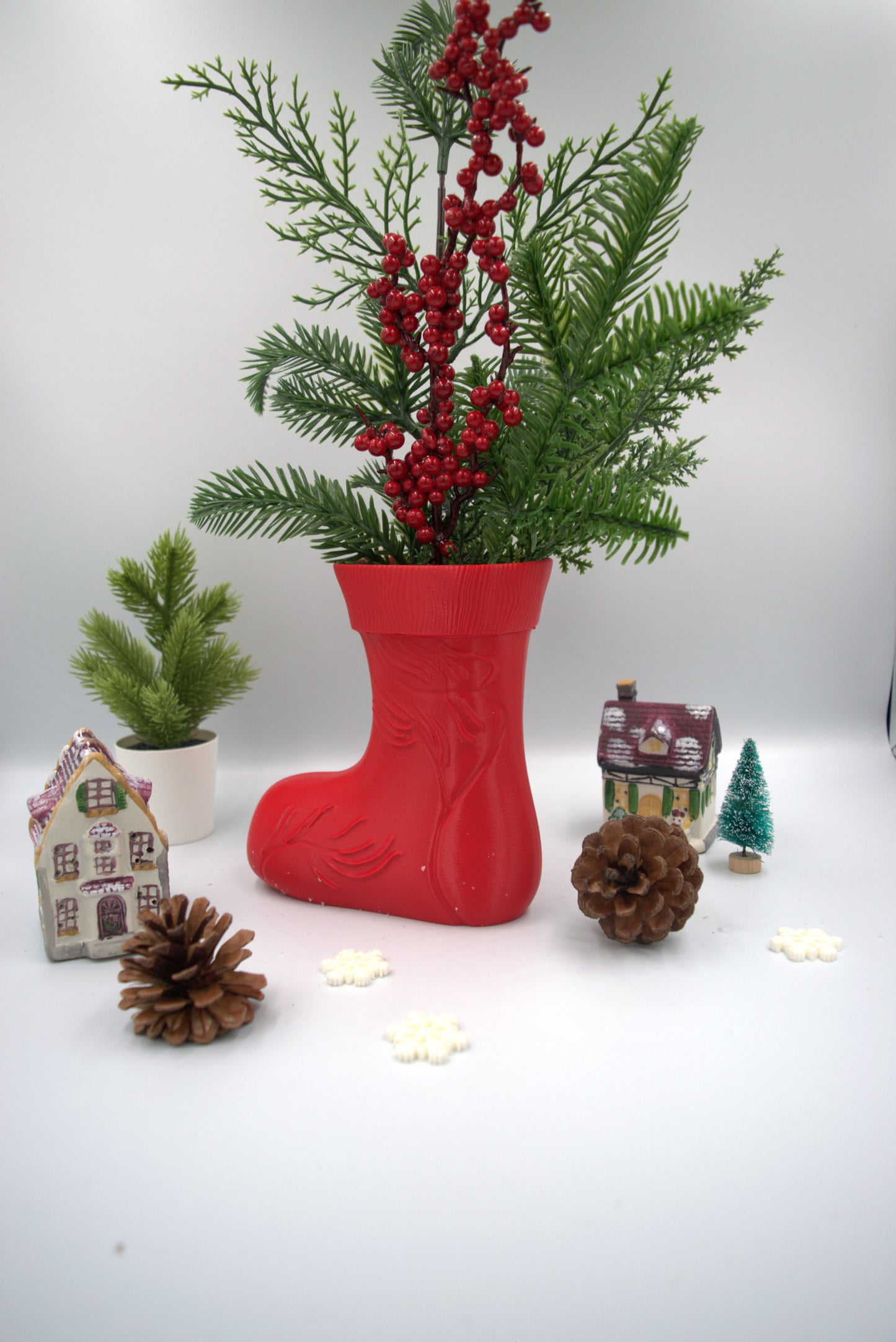 Festive Boot Vase & Candy Holder – Holiday Decor & Gift Idea