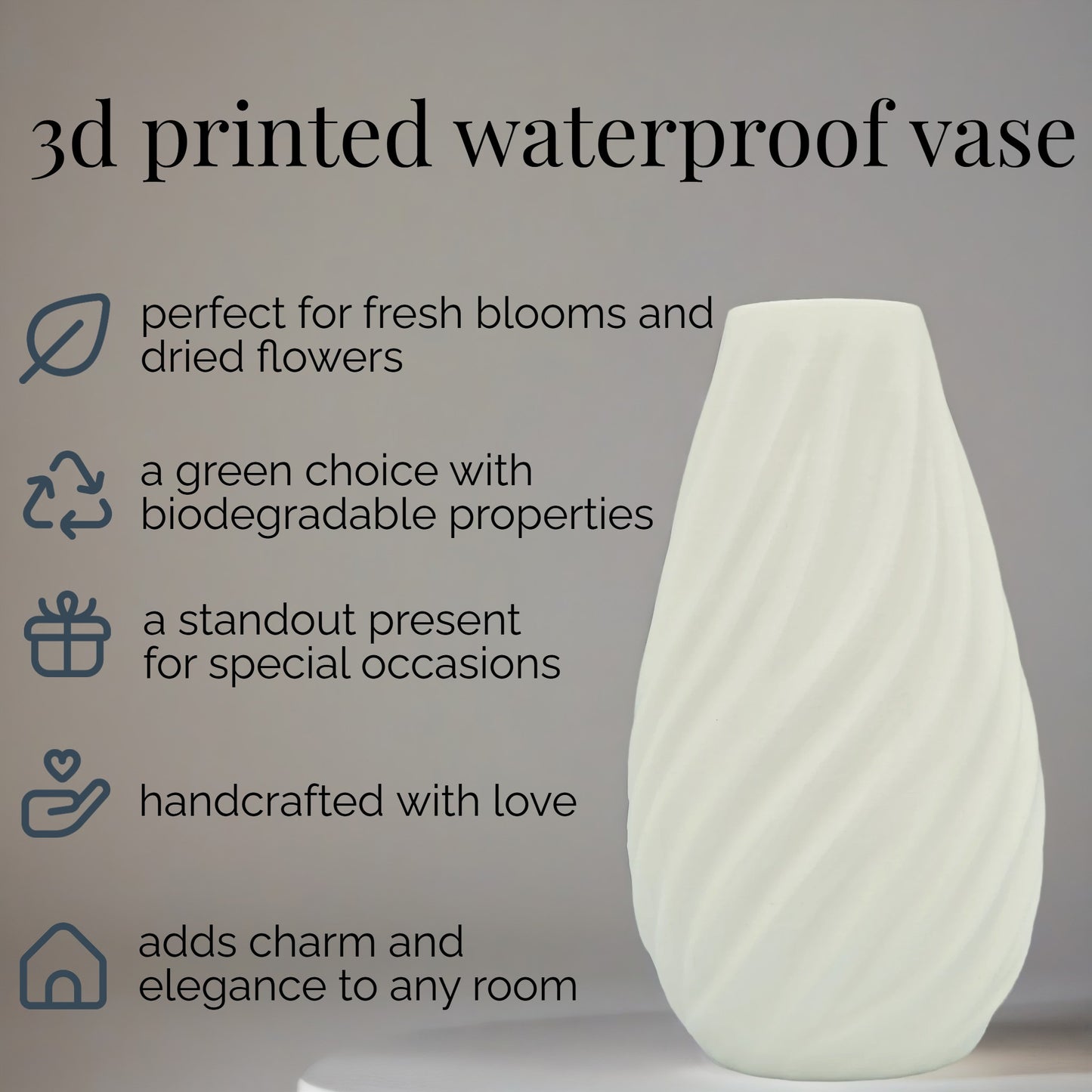 Waterproof Versatile Vase – Elegant Design for Fresh & Dried Flowers