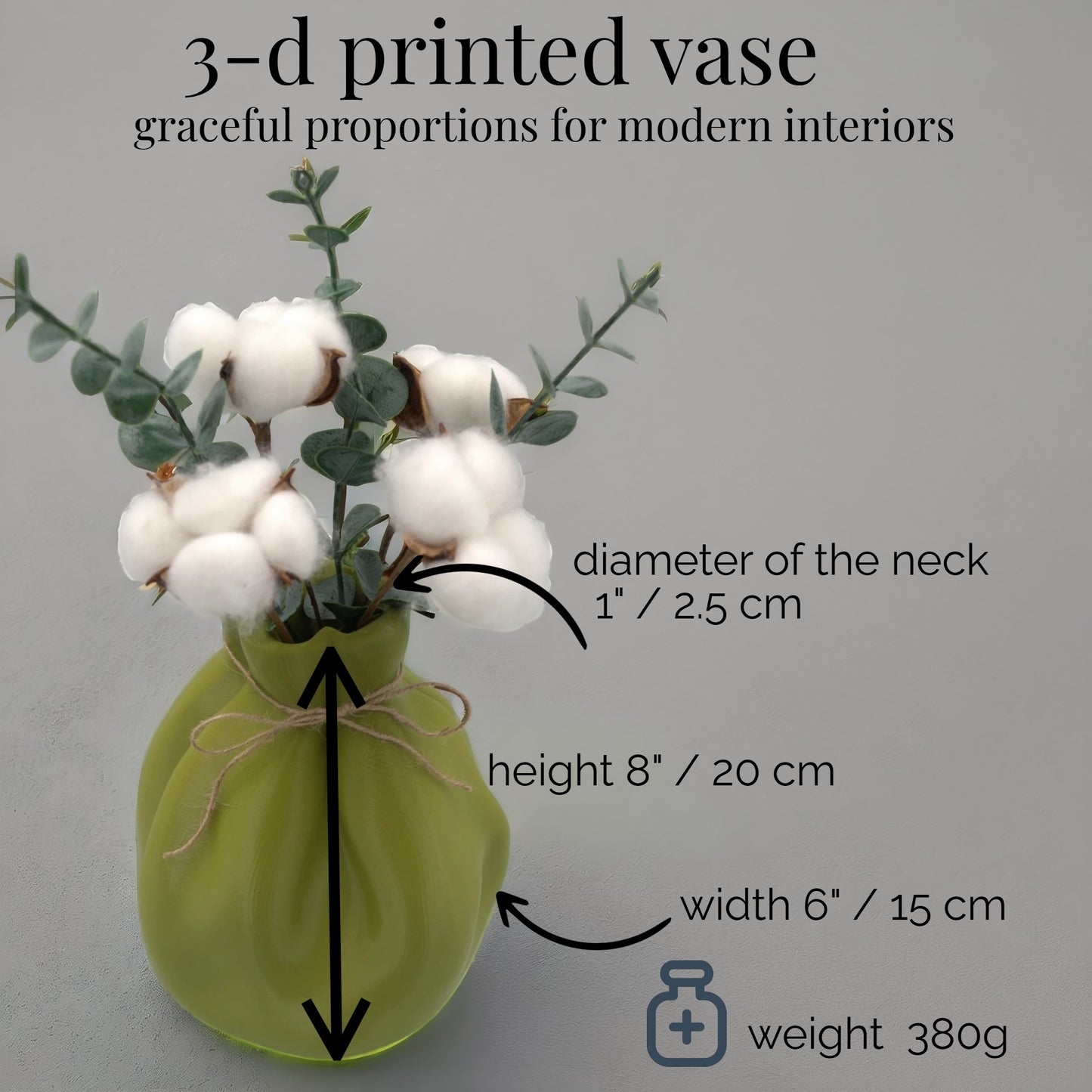 Decorative PLA Pouch Vase – Eco-Friendly Style & Cozy Charm