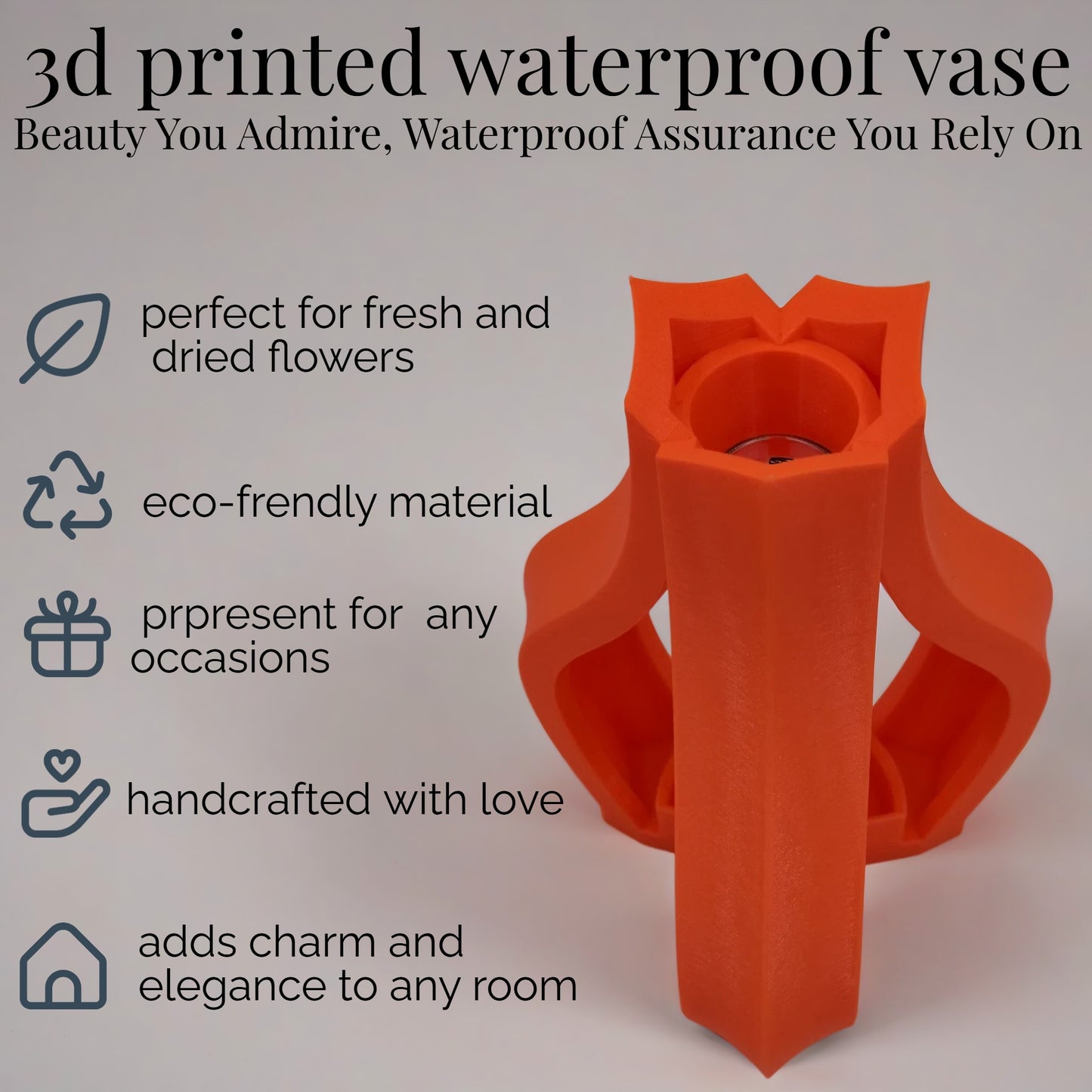 Modern Waterproof Vase – Stylish & Leak-Proof Design for Fresh Flowers