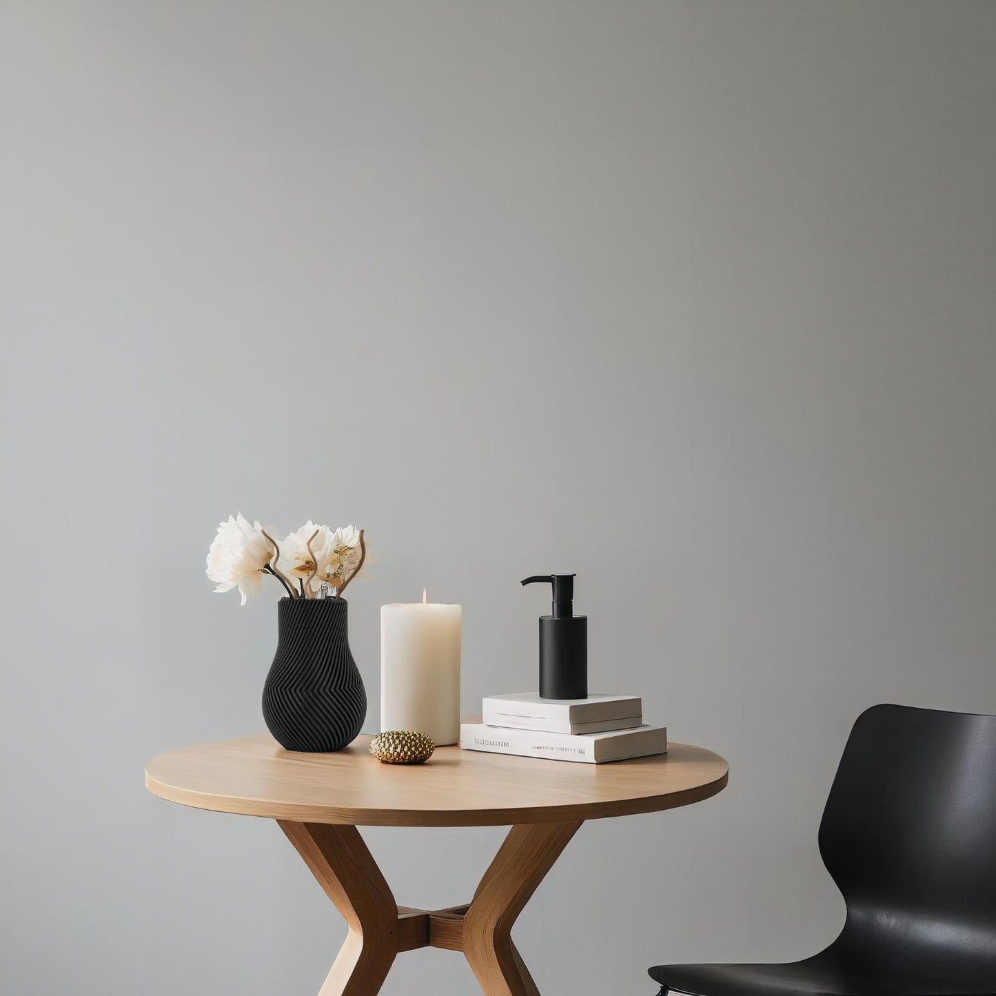 Textured Black Vase – Modern Minimalist Home Deco