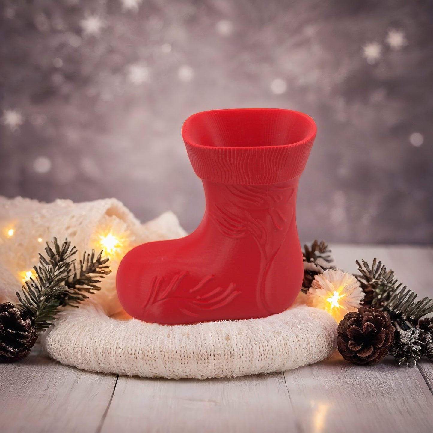 Festive Boot Vase & Candy Holder – Holiday Decor & Gift Idea