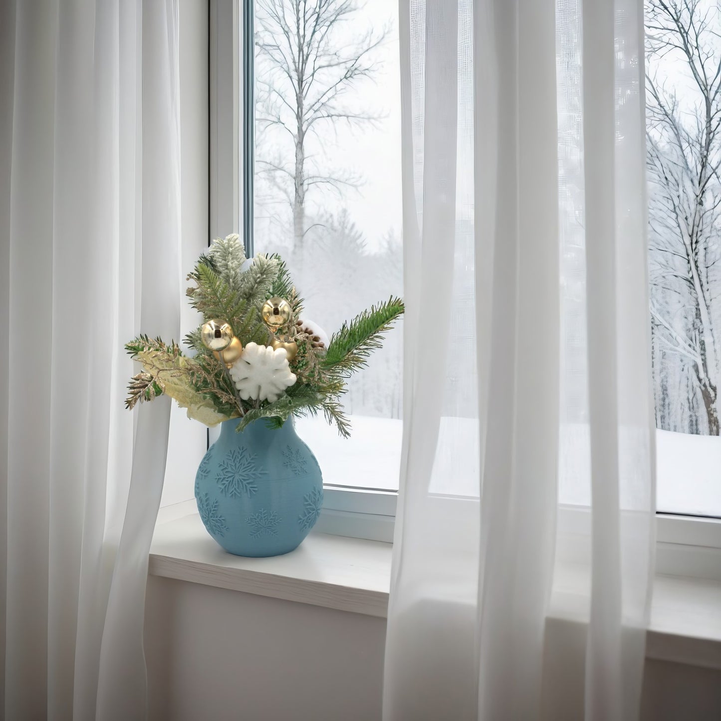 Winter Wonderland Vase – Snowflake-Inspired Holiday Decor