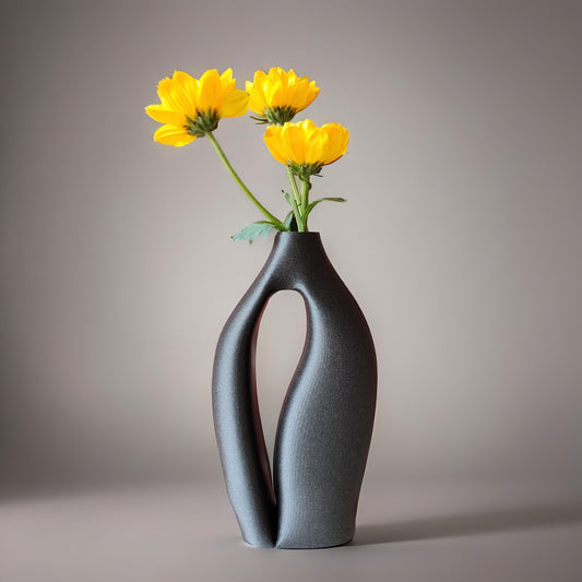 Abstract Black Vase – Modern Minimalist Home Accent